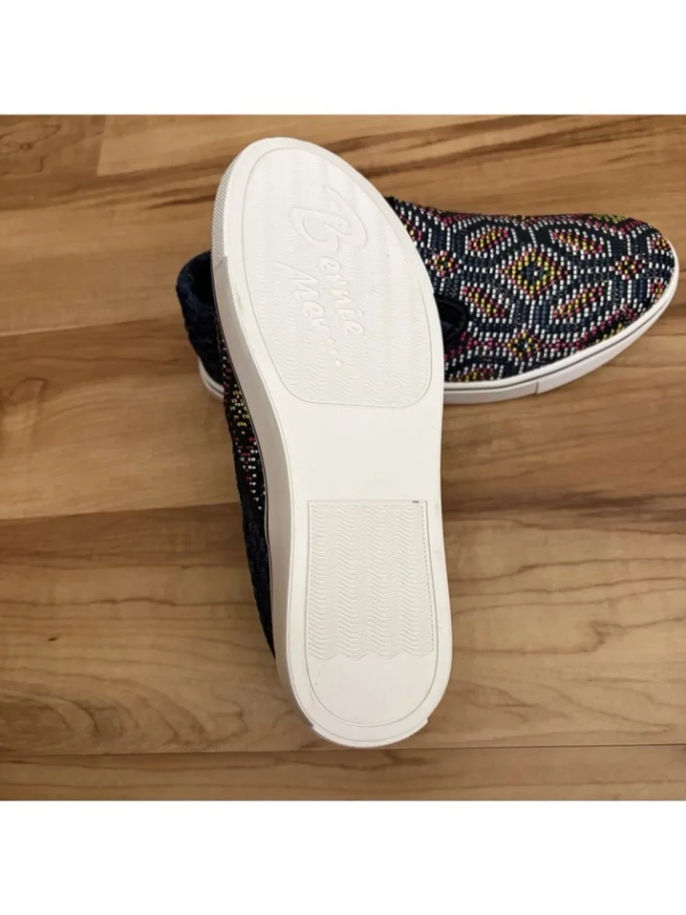 Bernie Mev Women’s Size USA 7 Woven Blair Slip On Geometric Pattern Memory Foam
